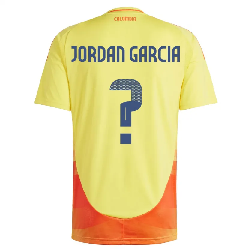 Danxen Børn Colombia Jordan García #0 Gul Hjemmebane Spillertrøjer 24-26 Trøje T-Shirt