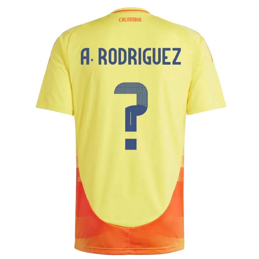 Danxen Børn Colombia Andrés Rodríguez #0 Gul Hjemmebane Spillertrøjer 24-26 Trøje T-Shirt