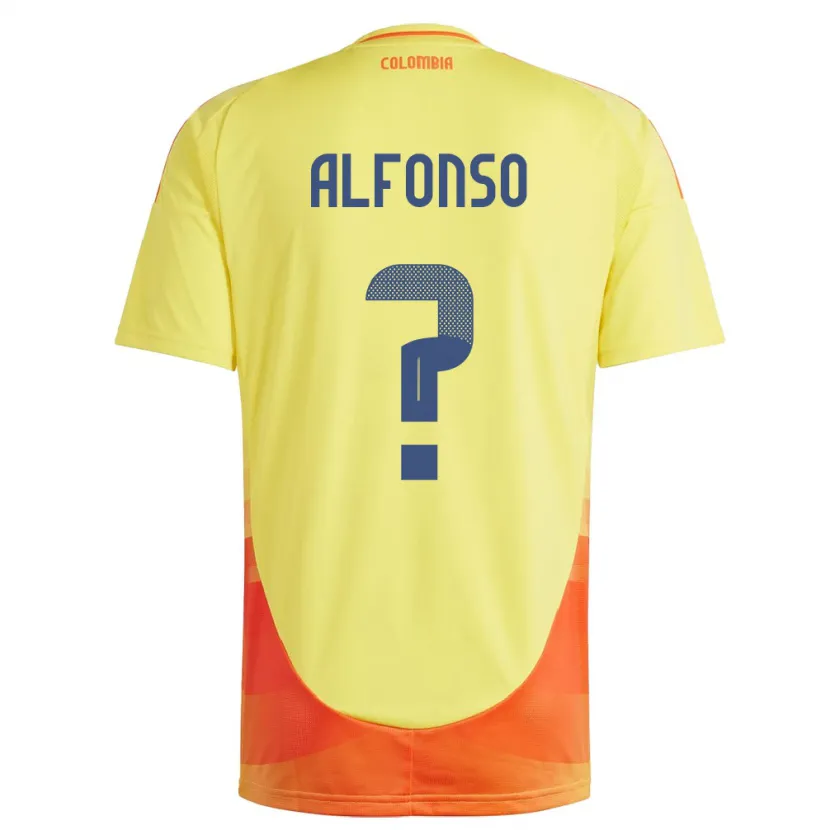 Danxen Børn Colombia Andrés Alfonso #0 Gul Hjemmebane Spillertrøjer 24-26 Trøje T-Shirt