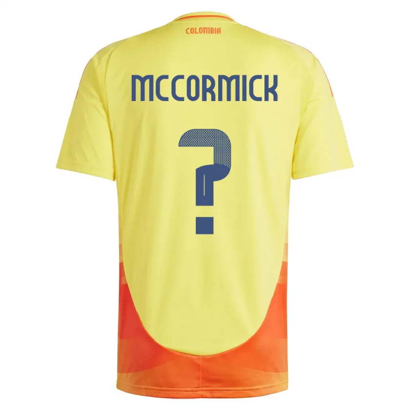 Danxen Børn Colombia Hollman Mccormick #0 Gul Hjemmebane Spillertrøjer 24-26 Trøje T-Shirt