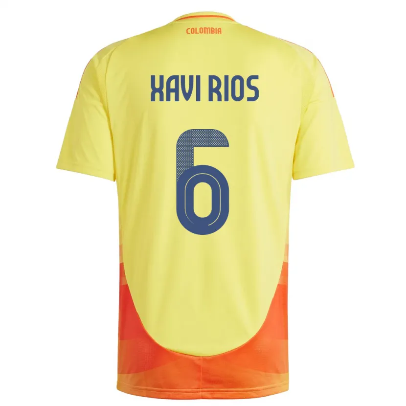 Danxen Børn Colombia Xavi Ríos #6 Gul Hjemmebane Spillertrøjer 24-26 Trøje T-Shirt