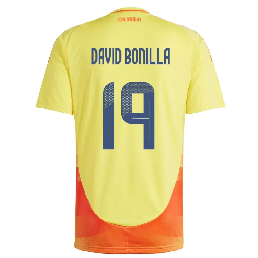 Danxen Børn Colombia Juan David Bonilla #19 Gul Hjemmebane Spillertrøjer 24-26 Trøje T-Shirt