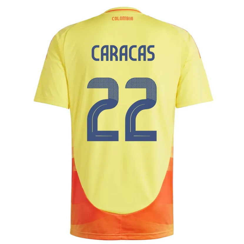 Danxen Børn Colombia Daniela Caracas #22 Gul Hjemmebane Spillertrøjer 24-26 Trøje T-Shirt