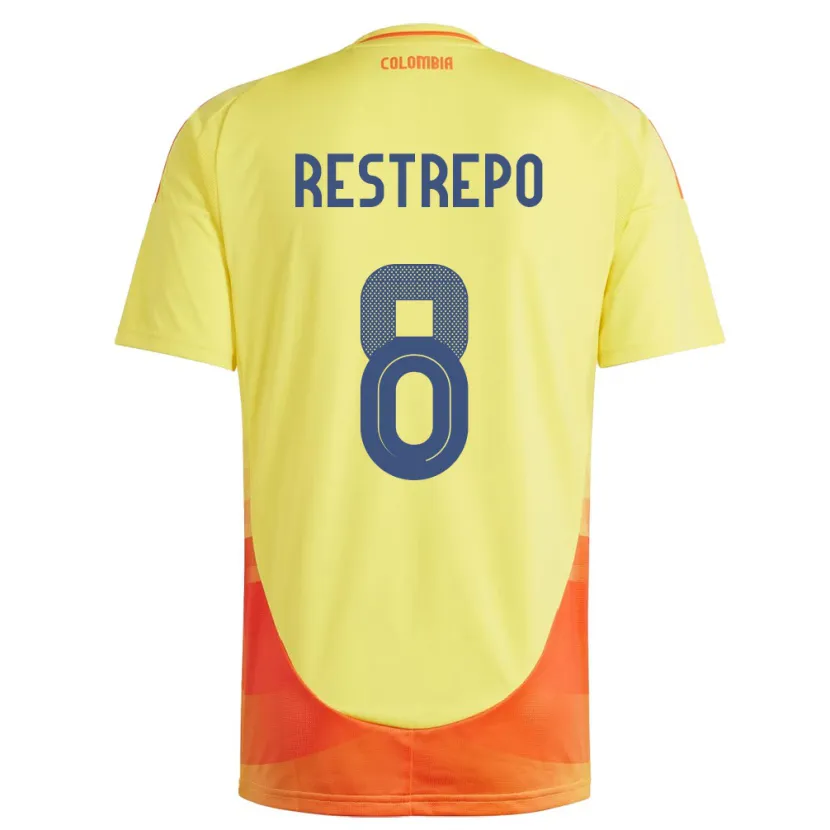 Danxen Børn Colombia Marcela Restrepo #8 Gul Hjemmebane Spillertrøjer 24-26 Trøje T-Shirt