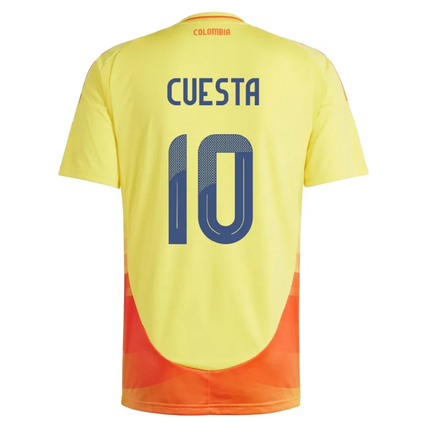 Danxen Børn Colombia Yisela Cuesta #10 Gul Hjemmebane Spillertrøjer 24-26 Trøje T-Shirt