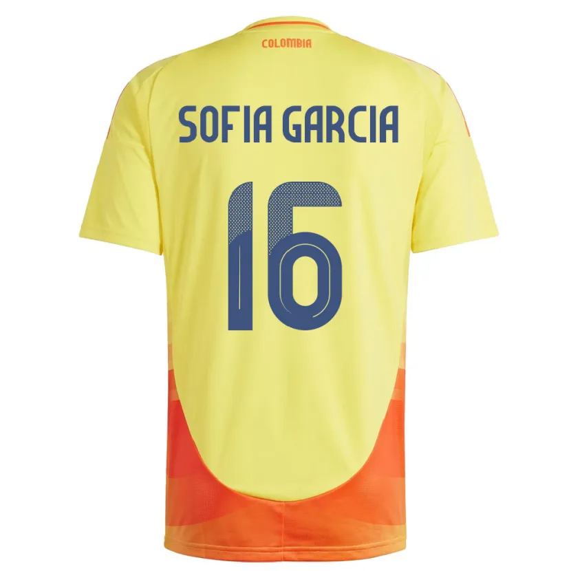 Danxen Børn Colombia Sofía García #16 Gul Hjemmebane Spillertrøjer 24-26 Trøje T-Shirt