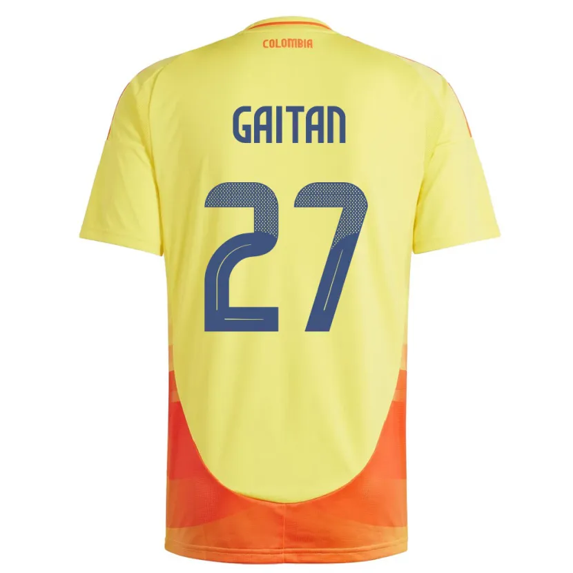 Danxen Børn Colombia Natalia Gaitán #27 Gul Hjemmebane Spillertrøjer 24-26 Trøje T-Shirt