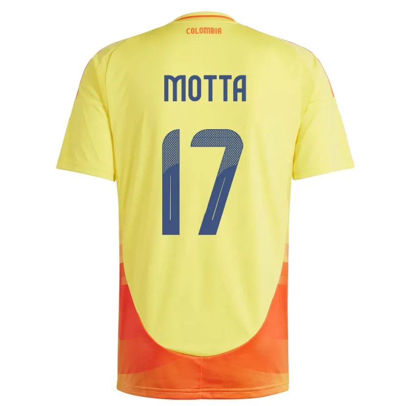 Danxen Børn Colombia Cristina Motta #17 Gul Hjemmebane Spillertrøjer 24-26 Trøje T-Shirt