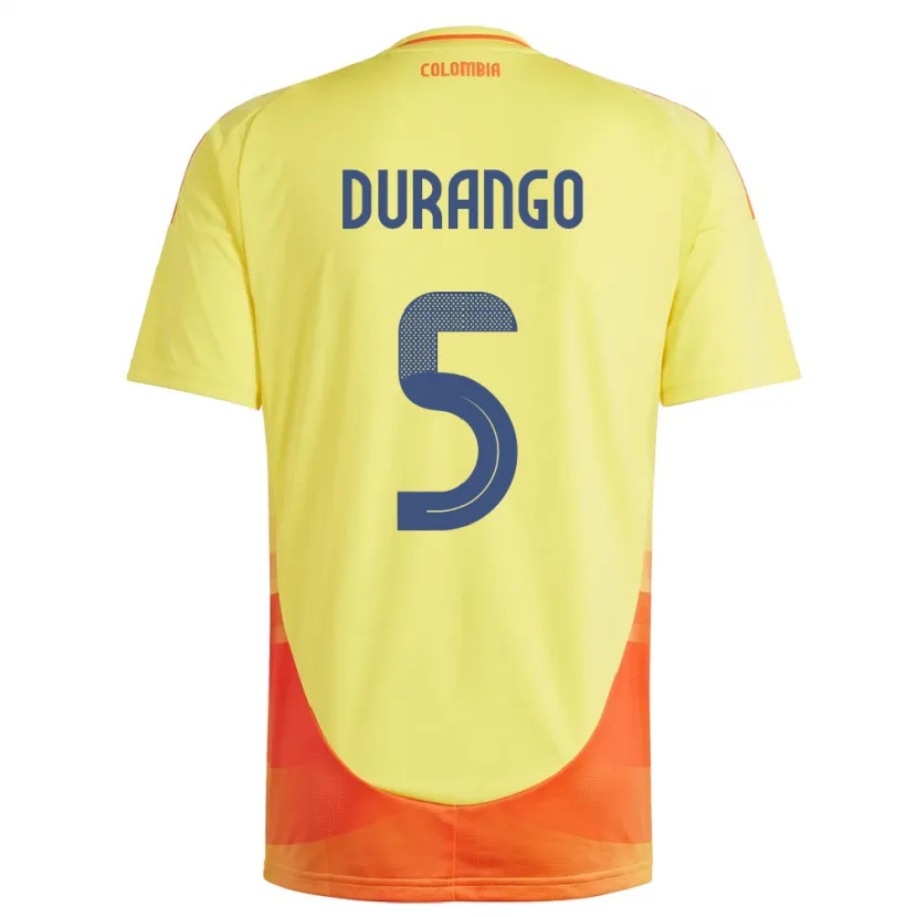 Danxen Børn Colombia Lorena Durango #5 Gul Hjemmebane Spillertrøjer 24-26 Trøje T-Shirt