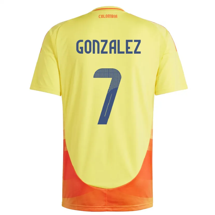 Danxen Børn Colombia Celis González #7 Gul Hjemmebane Spillertrøjer 24-26 Trøje T-Shirt