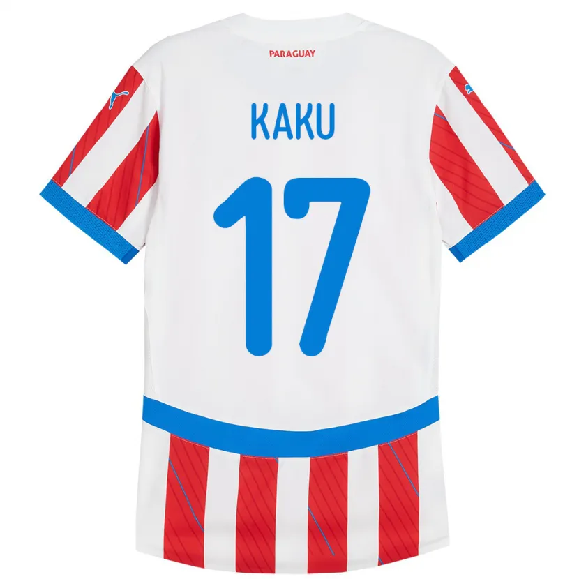 Danxen Børn Paraguay Kaku #17 Hvid Rød Hjemmebane Spillertrøjer 24-26 Trøje T-Shirt