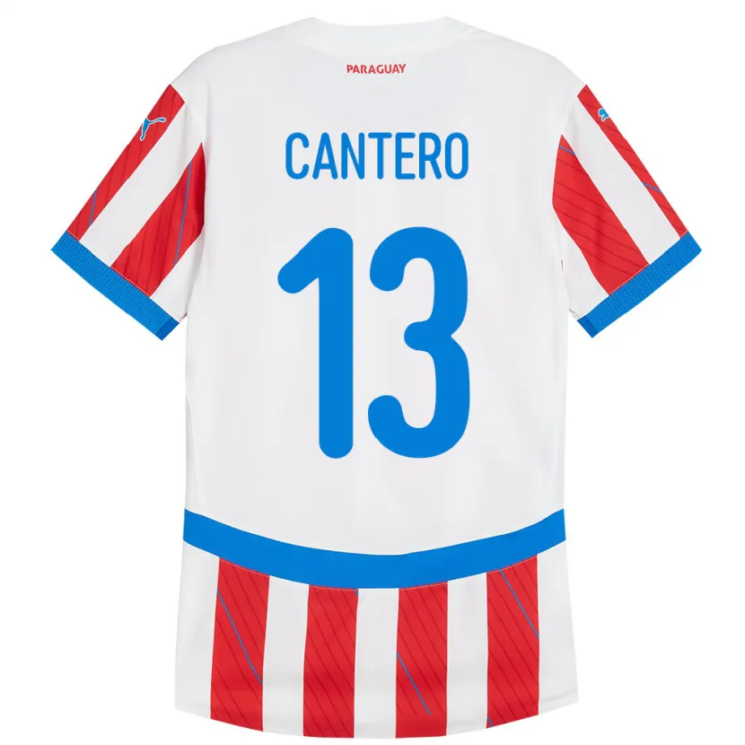 Danxen Børn Paraguay Alexis Cantero #13 Hvid Rød Hjemmebane Spillertrøjer 24-26 Trøje T-Shirt