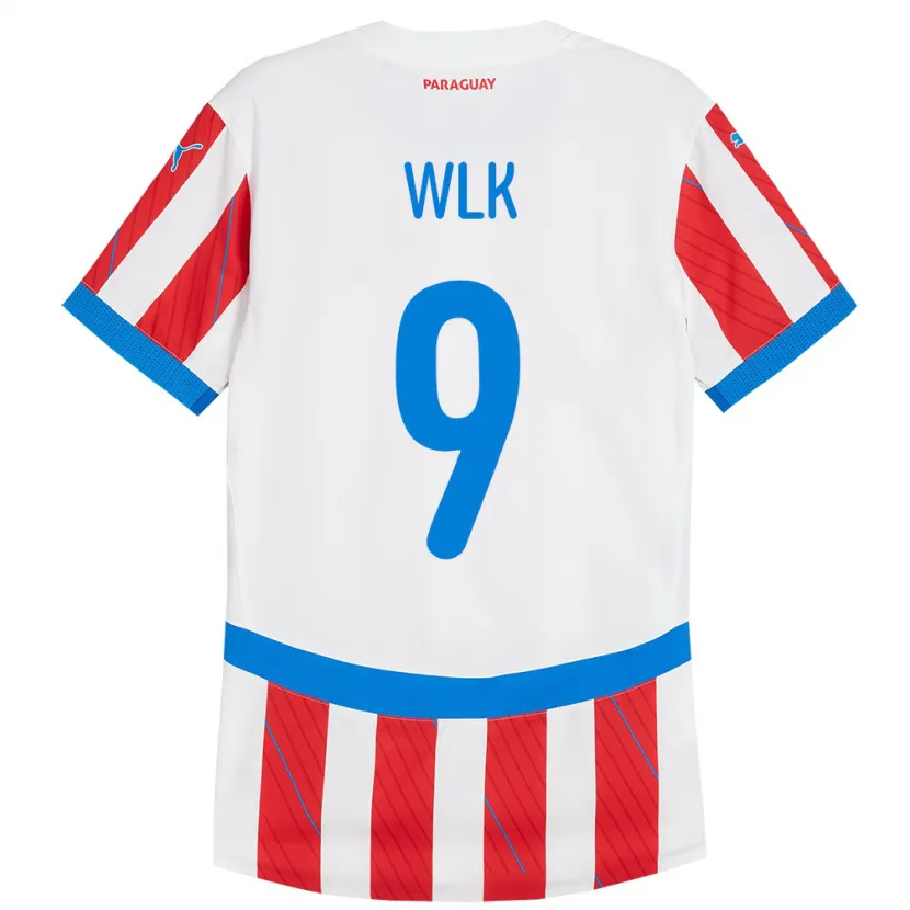 Danxen Børn Paraguay Allan Wlk #9 Hvid Rød Hjemmebane Spillertrøjer 24-26 Trøje T-Shirt