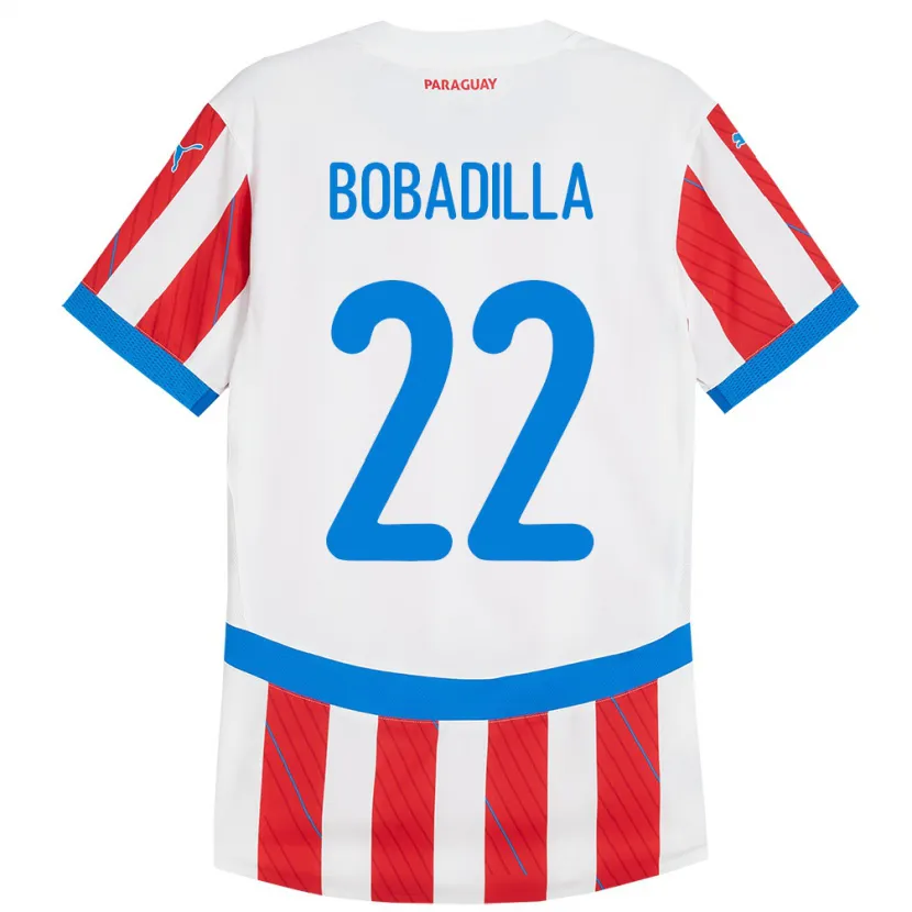 Danxen Børn Paraguay Dylan Bobadilla #22 Hvid Rød Hjemmebane Spillertrøjer 24-26 Trøje T-Shirt