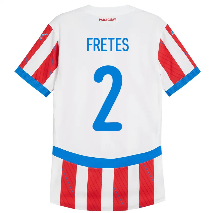 Danxen Børn Paraguay Limpia Fretes #2 Hvid Rød Hjemmebane Spillertrøjer 24-26 Trøje T-Shirt