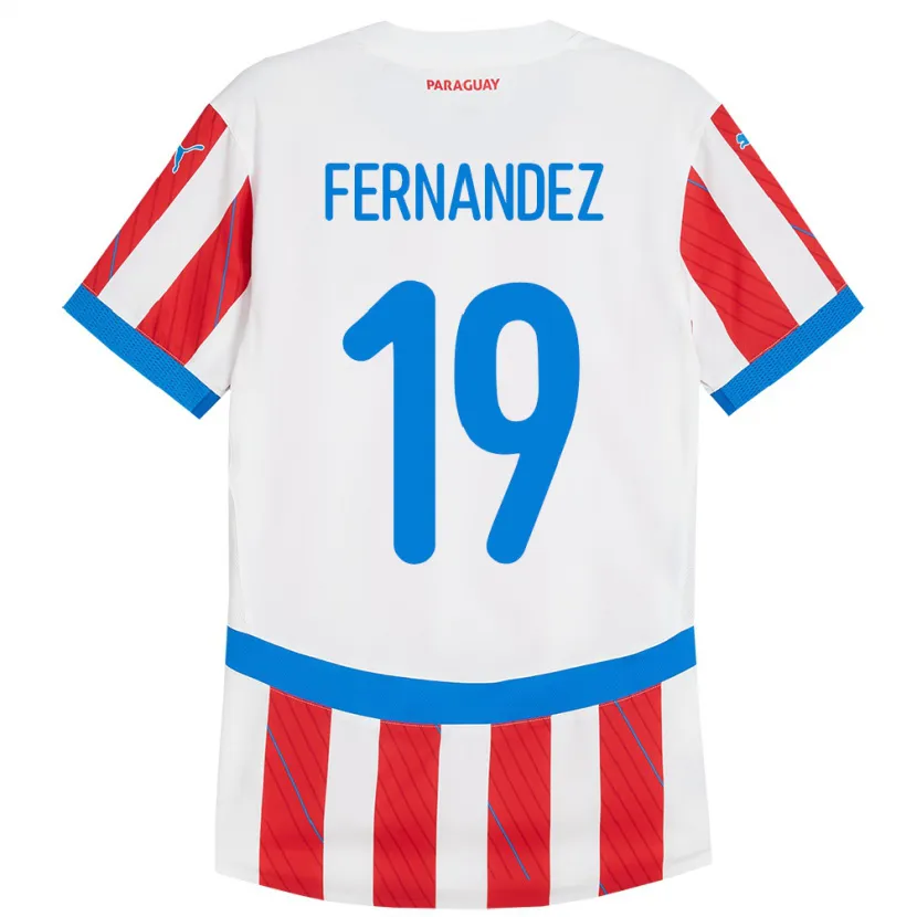 Danxen Børn Paraguay Rebeca Fernández #19 Hvid Rød Hjemmebane Spillertrøjer 24-26 Trøje T-Shirt