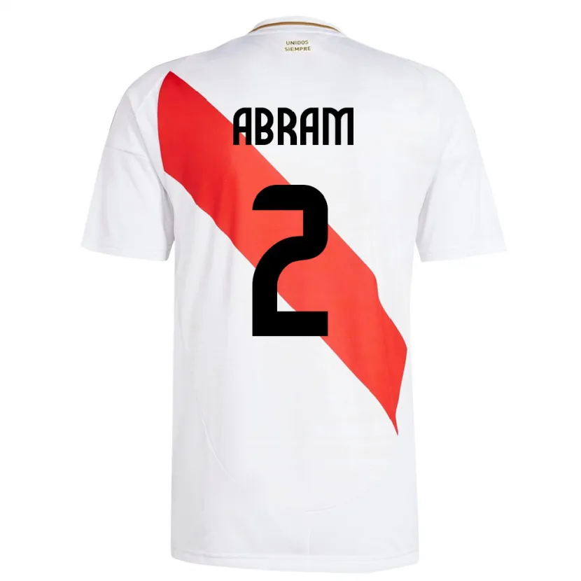 Danxen Børn Peru Luis Abram #2 Hvid Hjemmebane Spillertrøjer 24-26 Trøje T-Shirt