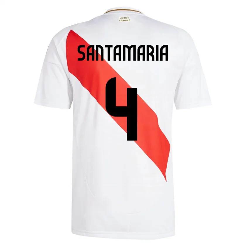 Danxen Børn Peru Anderson Santamaría #4 Hvid Hjemmebane Spillertrøjer 24-26 Trøje T-Shirt