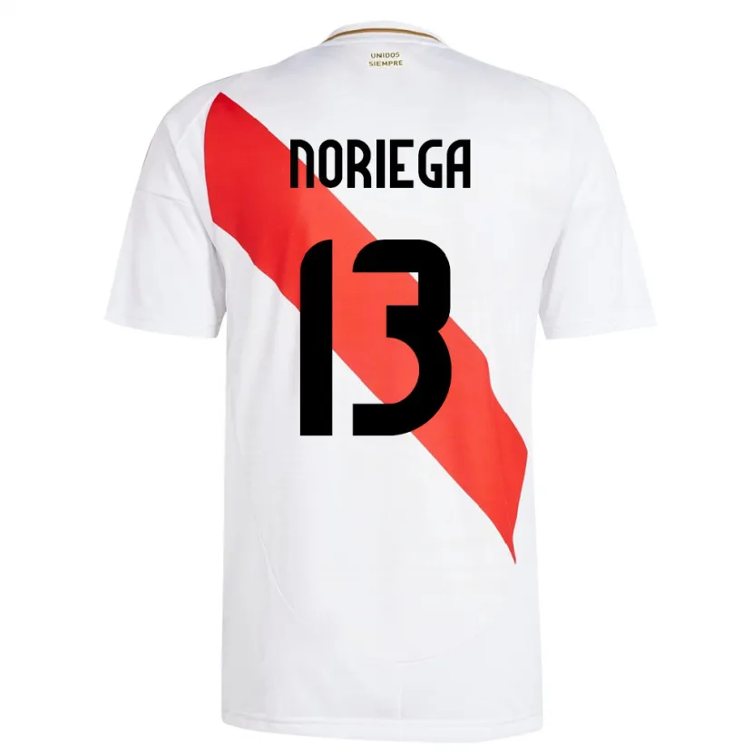 Danxen Børn Peru Erick Noriega #13 Hvid Hjemmebane Spillertrøjer 24-26 Trøje T-Shirt