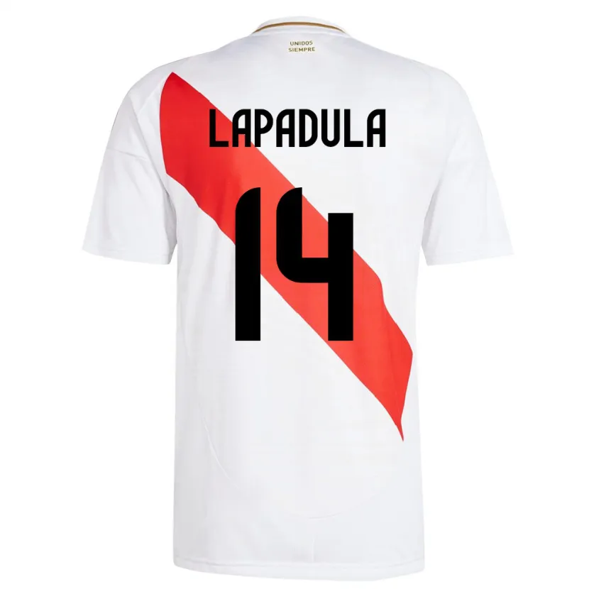 Danxen Børn Peru Gianluca Lapadula #14 Hvid Hjemmebane Spillertrøjer 24-26 Trøje T-Shirt