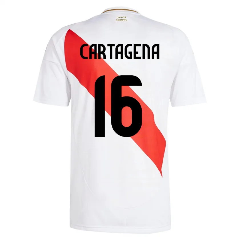 Danxen Børn Peru Wilder Cartagena #16 Hvid Hjemmebane Spillertrøjer 24-26 Trøje T-Shirt