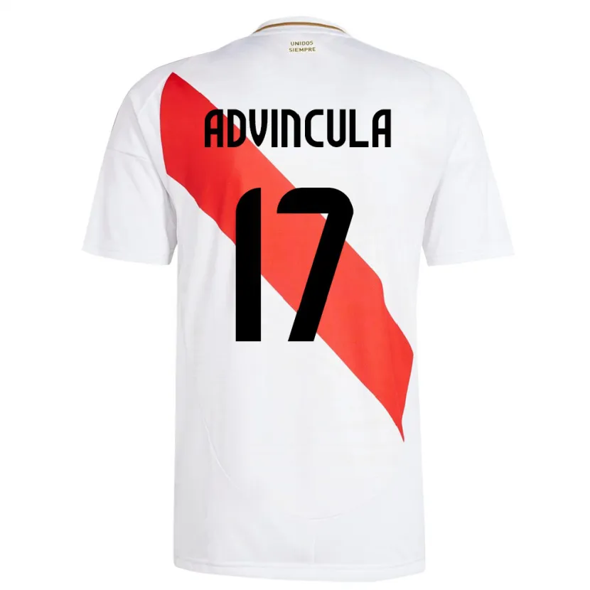 Danxen Børn Peru Luis Advíncula #17 Hvid Hjemmebane Spillertrøjer 24-26 Trøje T-Shirt