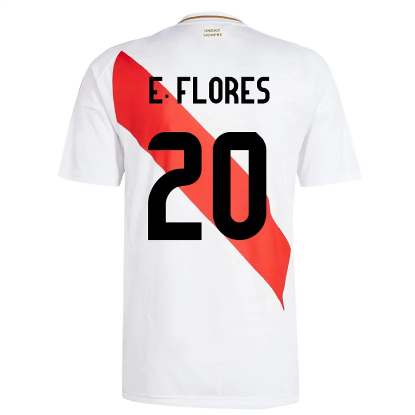 Danxen Børn Peru Edison Flores #20 Hvid Hjemmebane Spillertrøjer 24-26 Trøje T-Shirt