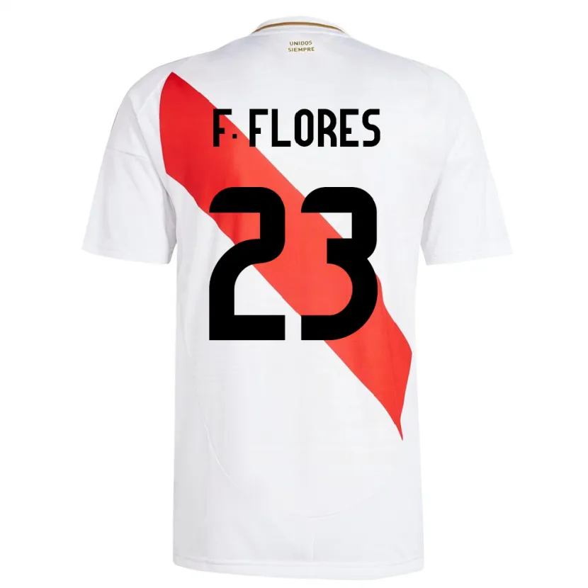 Danxen Børn Peru Franchesco Flores #23 Hvid Hjemmebane Spillertrøjer 24-26 Trøje T-Shirt