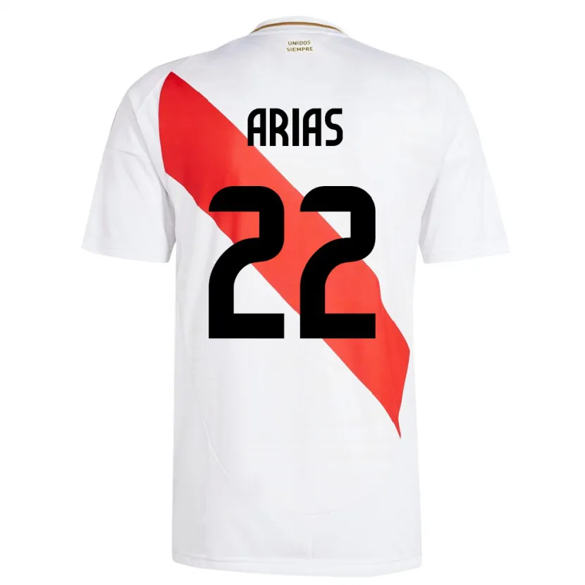 Danxen Børn Peru Brian Arias #22 Hvid Hjemmebane Spillertrøjer 24-26 Trøje T-Shirt