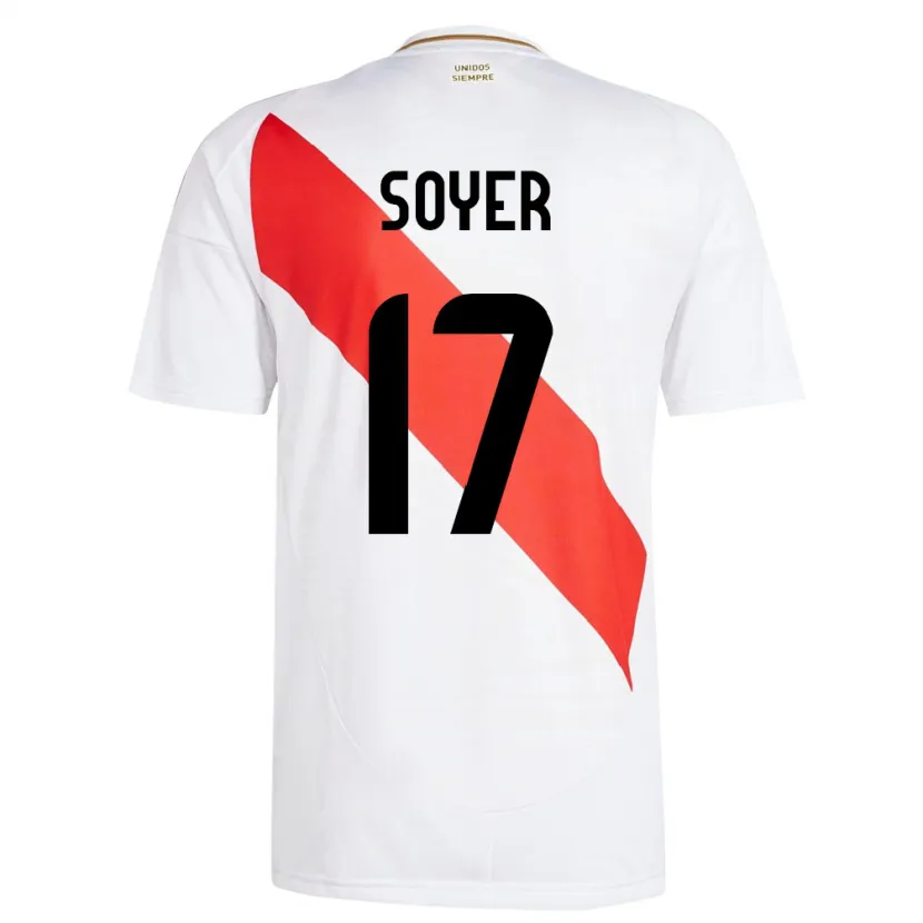 Danxen Børn Peru Bassco Soyer #17 Hvid Hjemmebane Spillertrøjer 24-26 Trøje T-Shirt