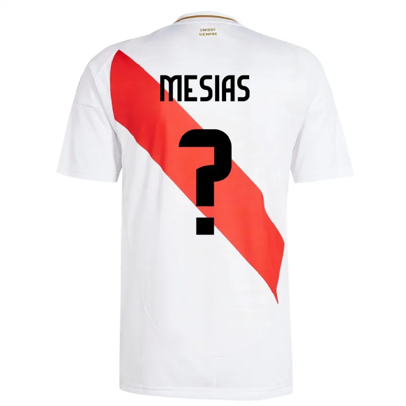 Danxen Børn Peru Fabrisio Mesías #0 Hvid Hjemmebane Spillertrøjer 24-26 Trøje T-Shirt