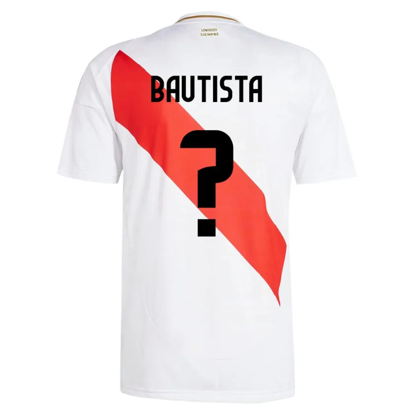 Danxen Børn Peru César Bautista #0 Hvid Hjemmebane Spillertrøjer 24-26 Trøje T-Shirt