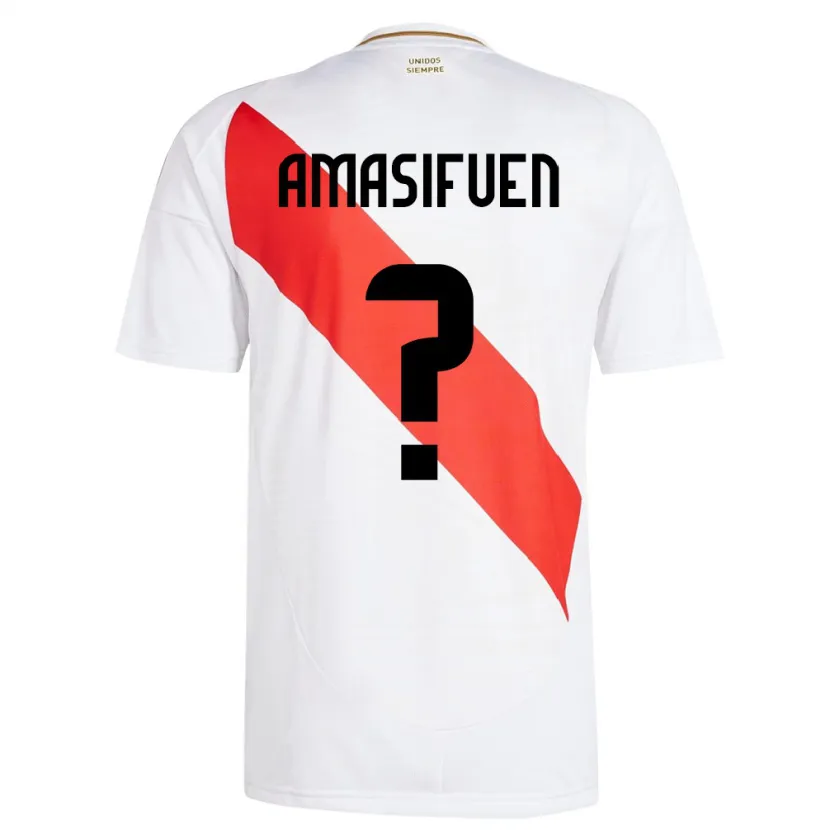 Danxen Børn Peru Nicolás Amasifuén #0 Hvid Hjemmebane Spillertrøjer 24-26 Trøje T-Shirt