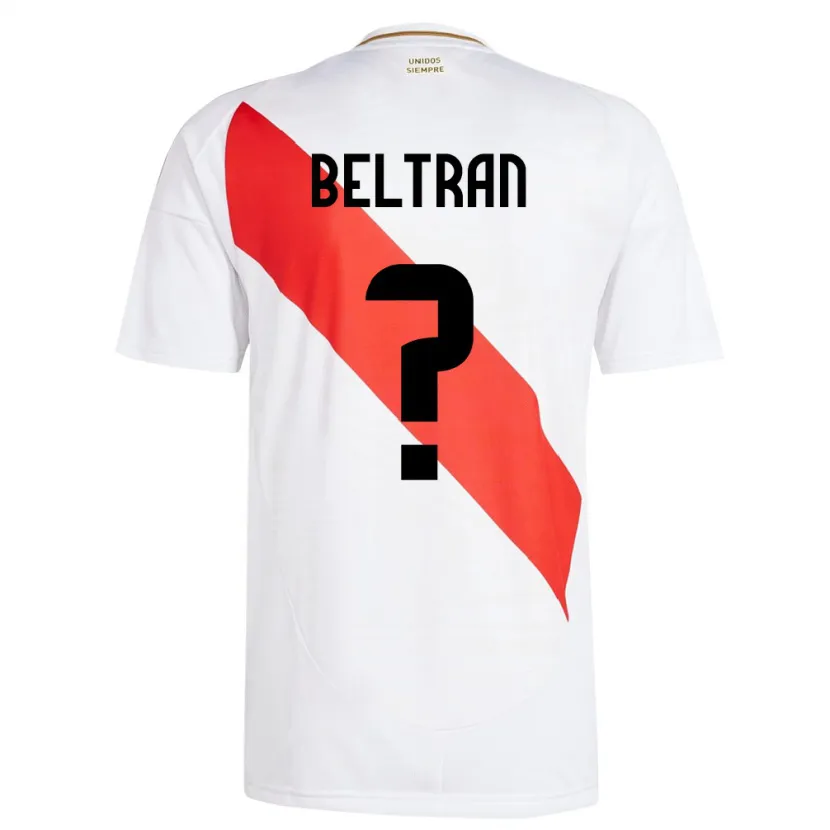 Danxen Børn Peru Adrián Beltrán #0 Hvid Hjemmebane Spillertrøjer 24-26 Trøje T-Shirt