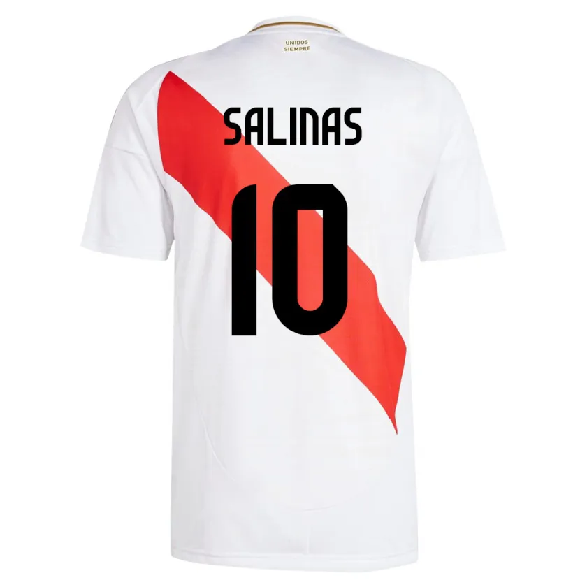 Danxen Børn Peru Thiago Salinas #10 Hvid Hjemmebane Spillertrøjer 24-26 Trøje T-Shirt