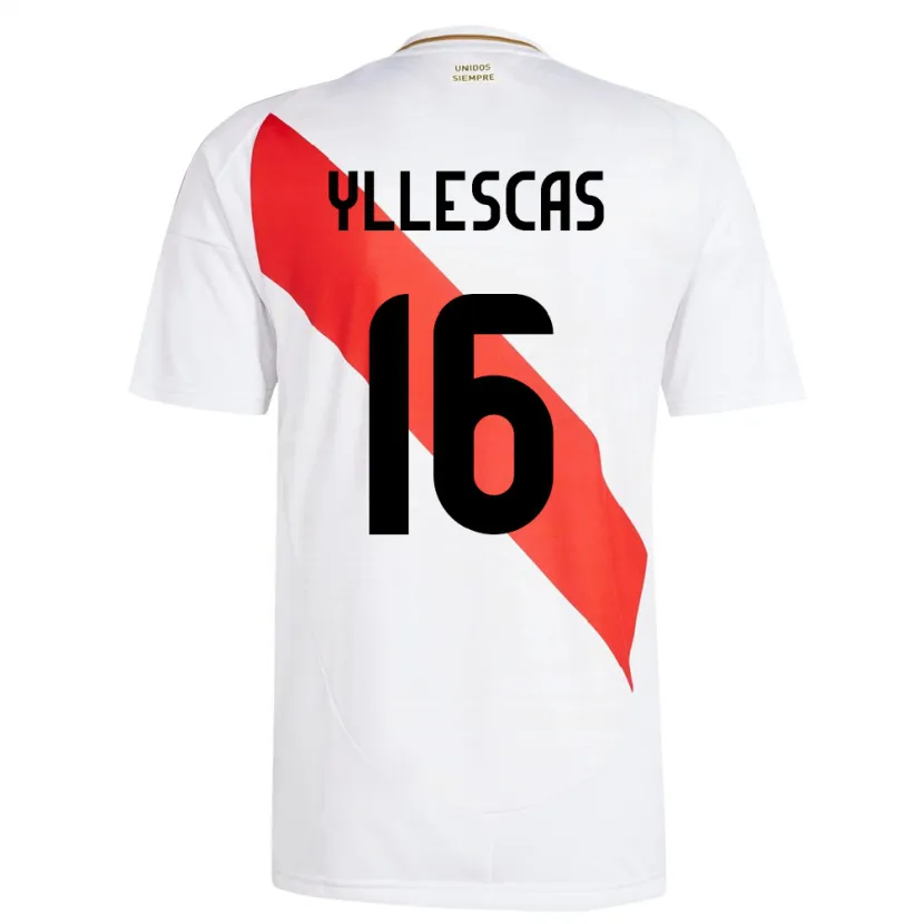 Danxen Børn Peru Jhosenffer Yllescas #16 Hvid Hjemmebane Spillertrøjer 24-26 Trøje T-Shirt