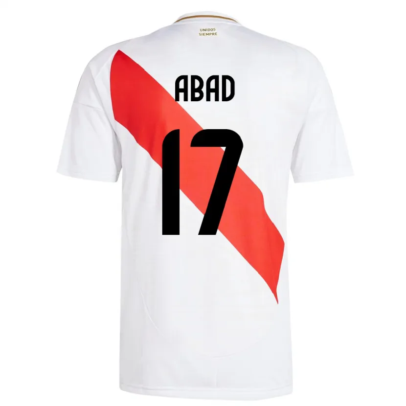 Danxen Børn Peru Kelvin Abad #17 Hvid Hjemmebane Spillertrøjer 24-26 Trøje T-Shirt