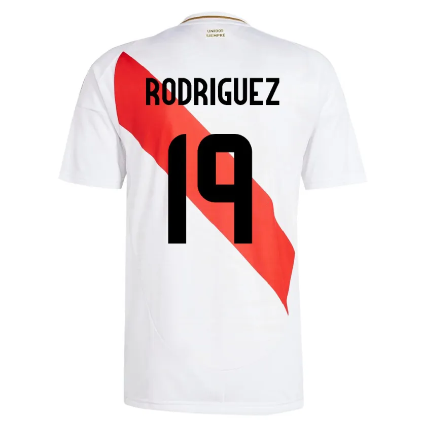 Danxen Børn Peru Mateo Rodríguez #19 Hvid Hjemmebane Spillertrøjer 24-26 Trøje T-Shirt