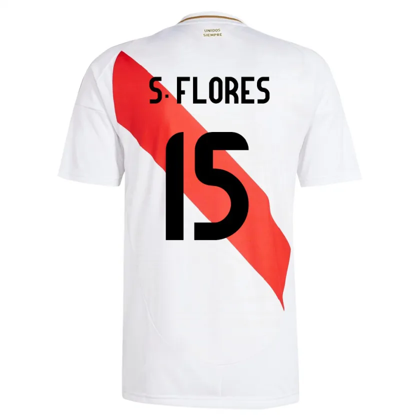 Danxen Børn Peru Scarleth Flores #15 Hvid Hjemmebane Spillertrøjer 24-26 Trøje T-Shirt