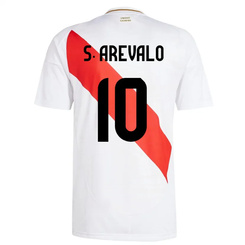 Danxen Børn Peru Sandra Arévalo #10 Hvid Hjemmebane Spillertrøjer 24-26 Trøje T-Shirt