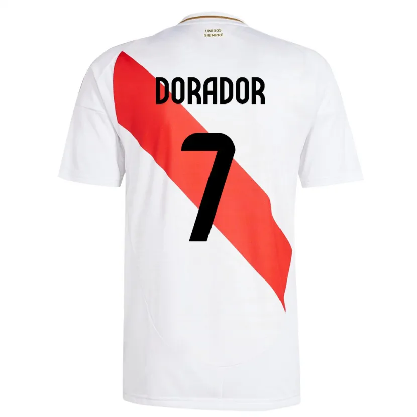 Danxen Børn Peru Sandy Dorador #7 Hvid Hjemmebane Spillertrøjer 24-26 Trøje T-Shirt