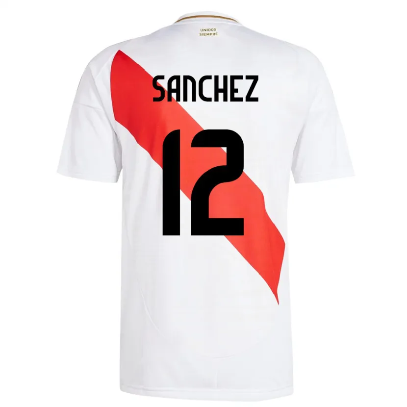 Danxen Børn Peru Maryory Sánchez #12 Hvid Hjemmebane Spillertrøjer 24-26 Trøje T-Shirt