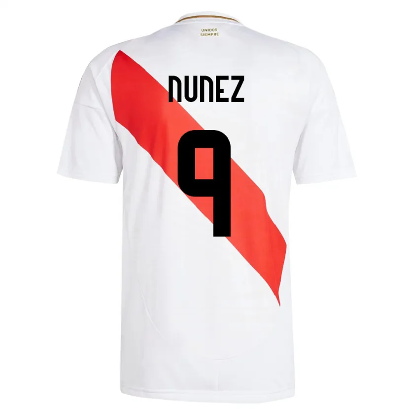 Danxen Børn Peru Pierina Núñez #9 Hvid Hjemmebane Spillertrøjer 24-26 Trøje T-Shirt