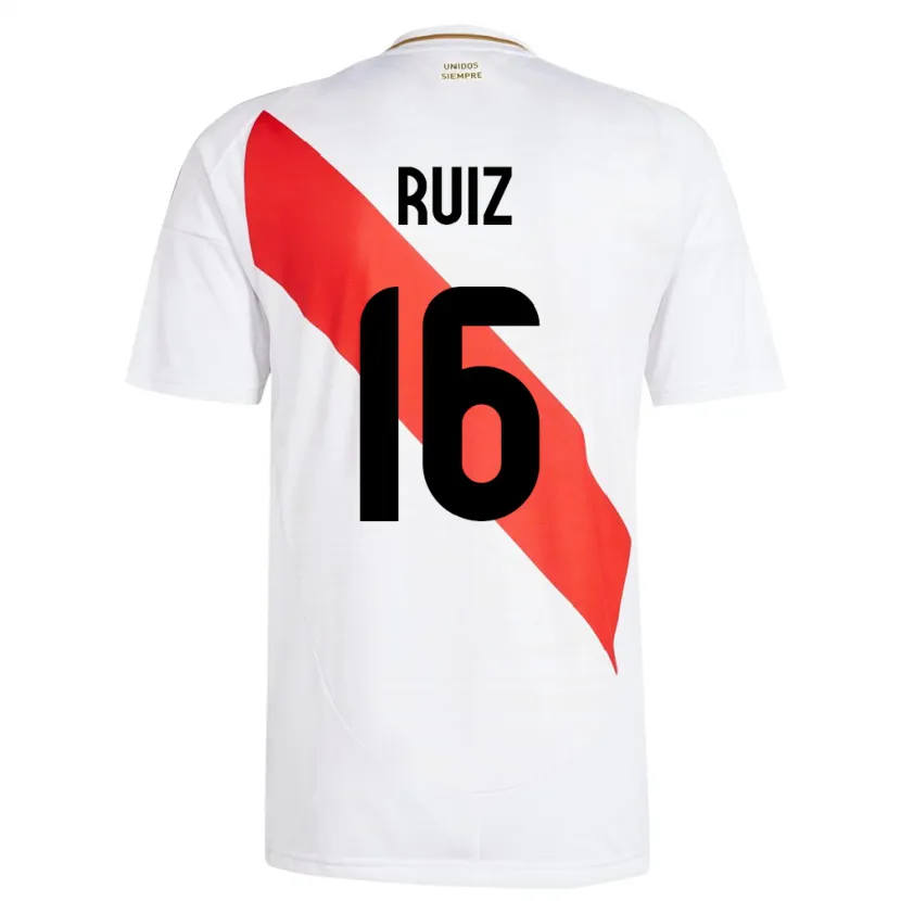 Danxen Børn Peru Birka Ruiz #16 Hvid Hjemmebane Spillertrøjer 24-26 Trøje T-Shirt