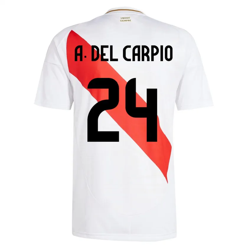 Danxen Børn Peru Annie Del Carpio #24 Hvid Hjemmebane Spillertrøjer 24-26 Trøje T-Shirt