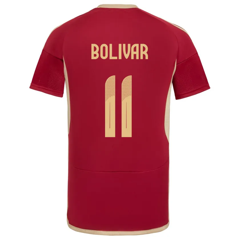 Danxen Børn Venezuela Jovanny Bolívar #11 Bourgogne Hjemmebane Spillertrøjer 24-26 Trøje T-Shirt