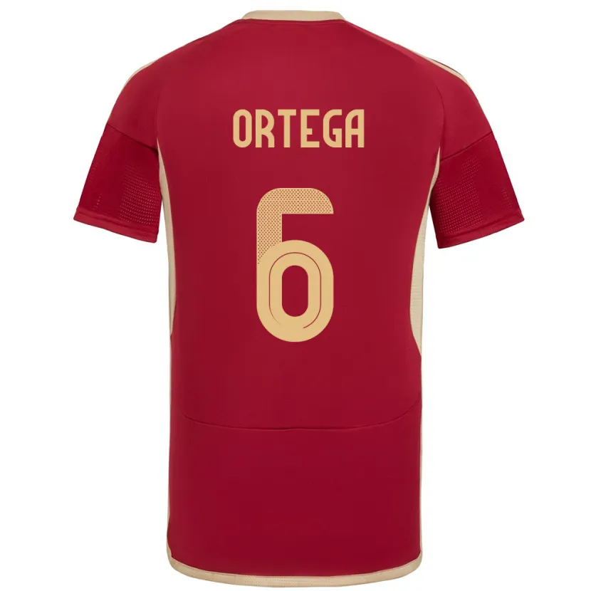 Danxen Børn Venezuela Bryant Ortega #6 Bourgogne Hjemmebane Spillertrøjer 24-26 Trøje T-Shirt