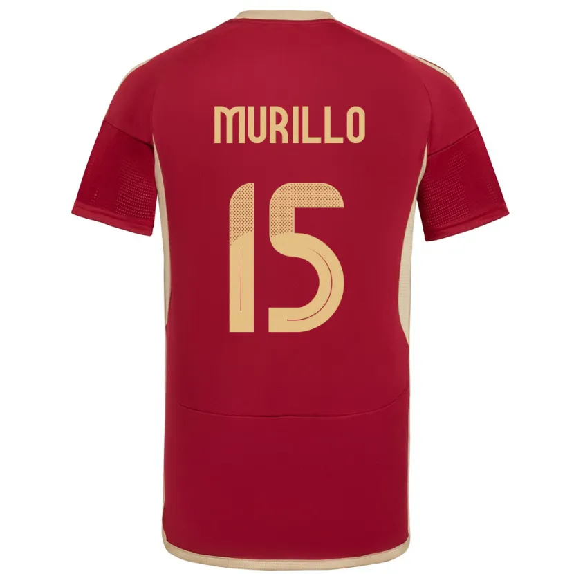 Danxen Børn Venezuela Jhon Murillo #15 Bourgogne Hjemmebane Spillertrøjer 24-26 Trøje T-Shirt