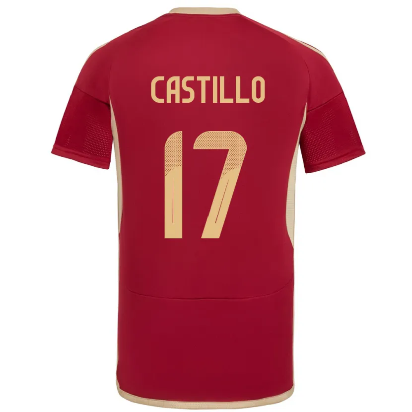 Danxen Børn Venezuela Edson Castillo #17 Bourgogne Hjemmebane Spillertrøjer 24-26 Trøje T-Shirt