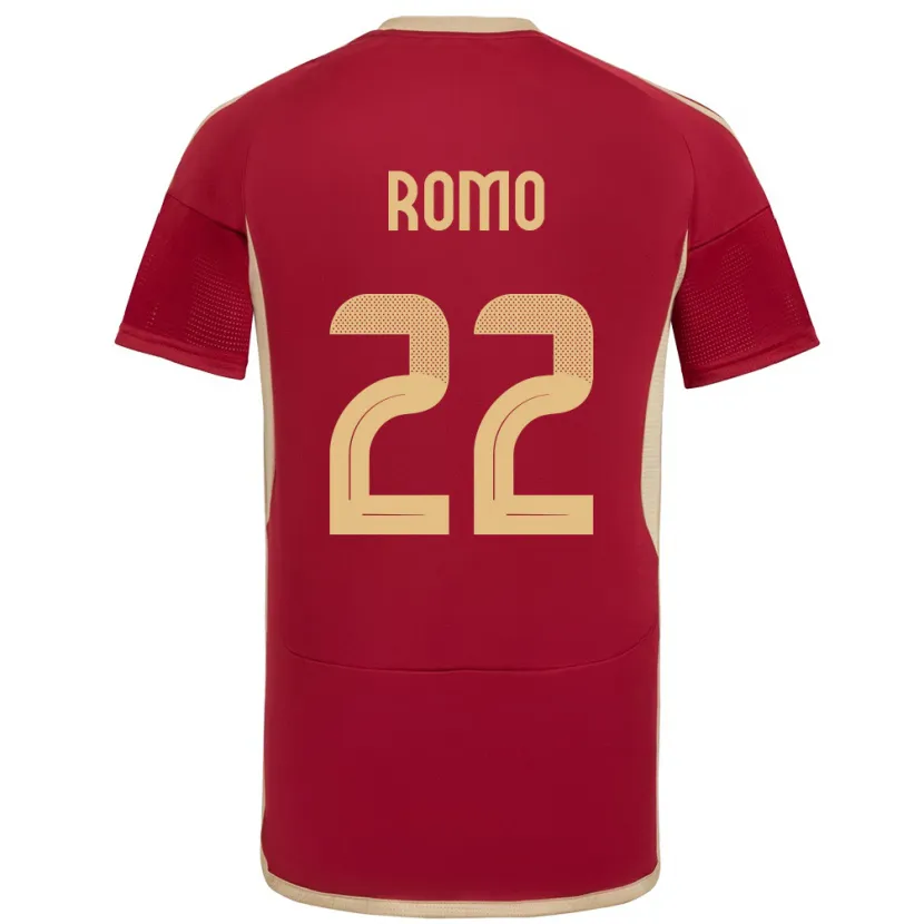 Danxen Børn Venezuela Rafael Romo #22 Bourgogne Hjemmebane Spillertrøjer 24-26 Trøje T-Shirt